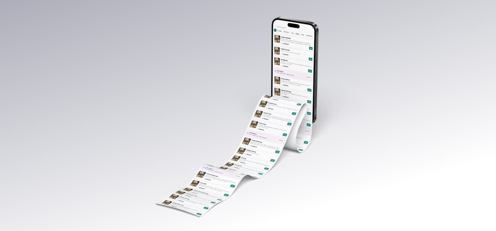 Sirvora digital menu displayed on a mobile device